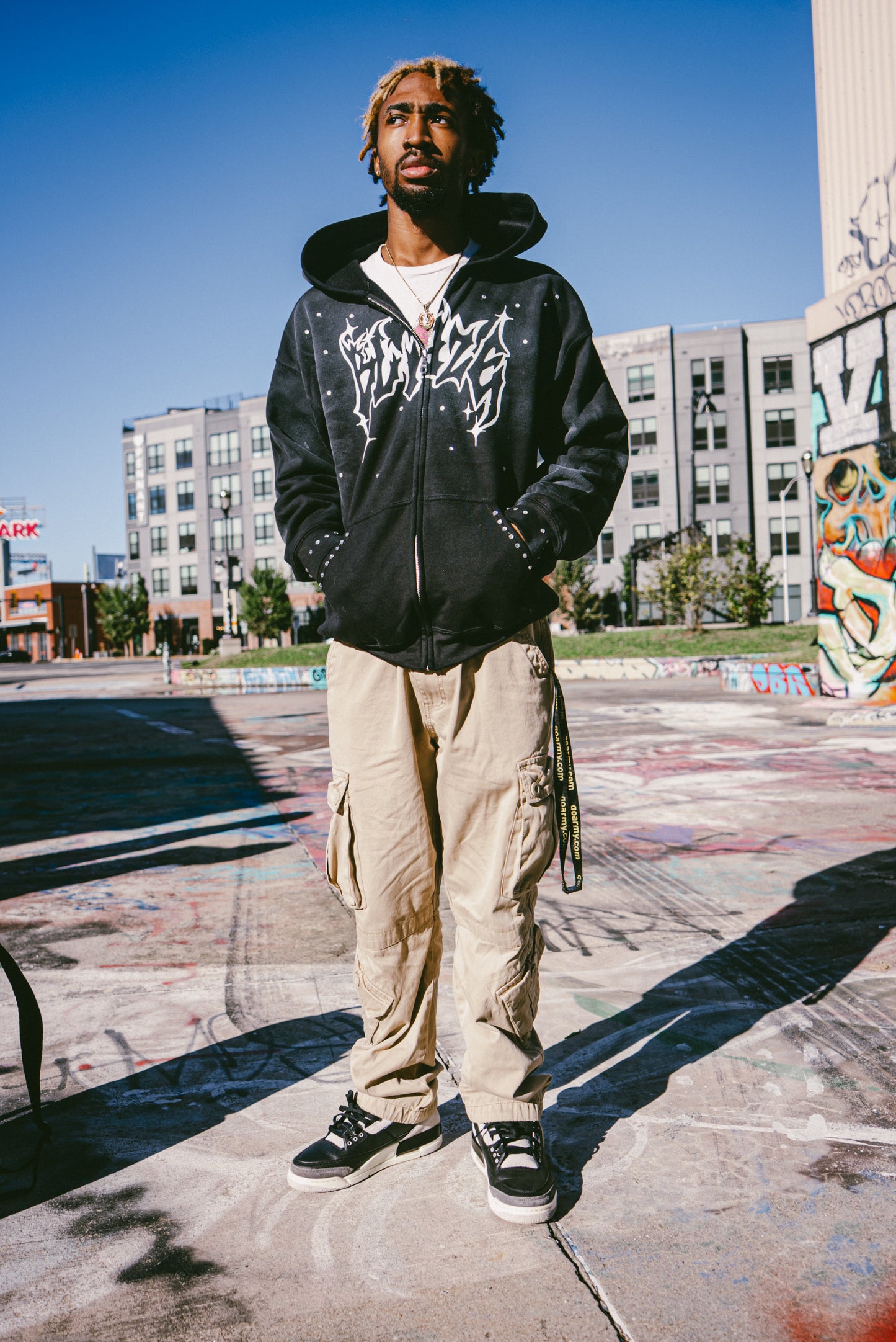 Blaze Spray Hoodie Rhinestone