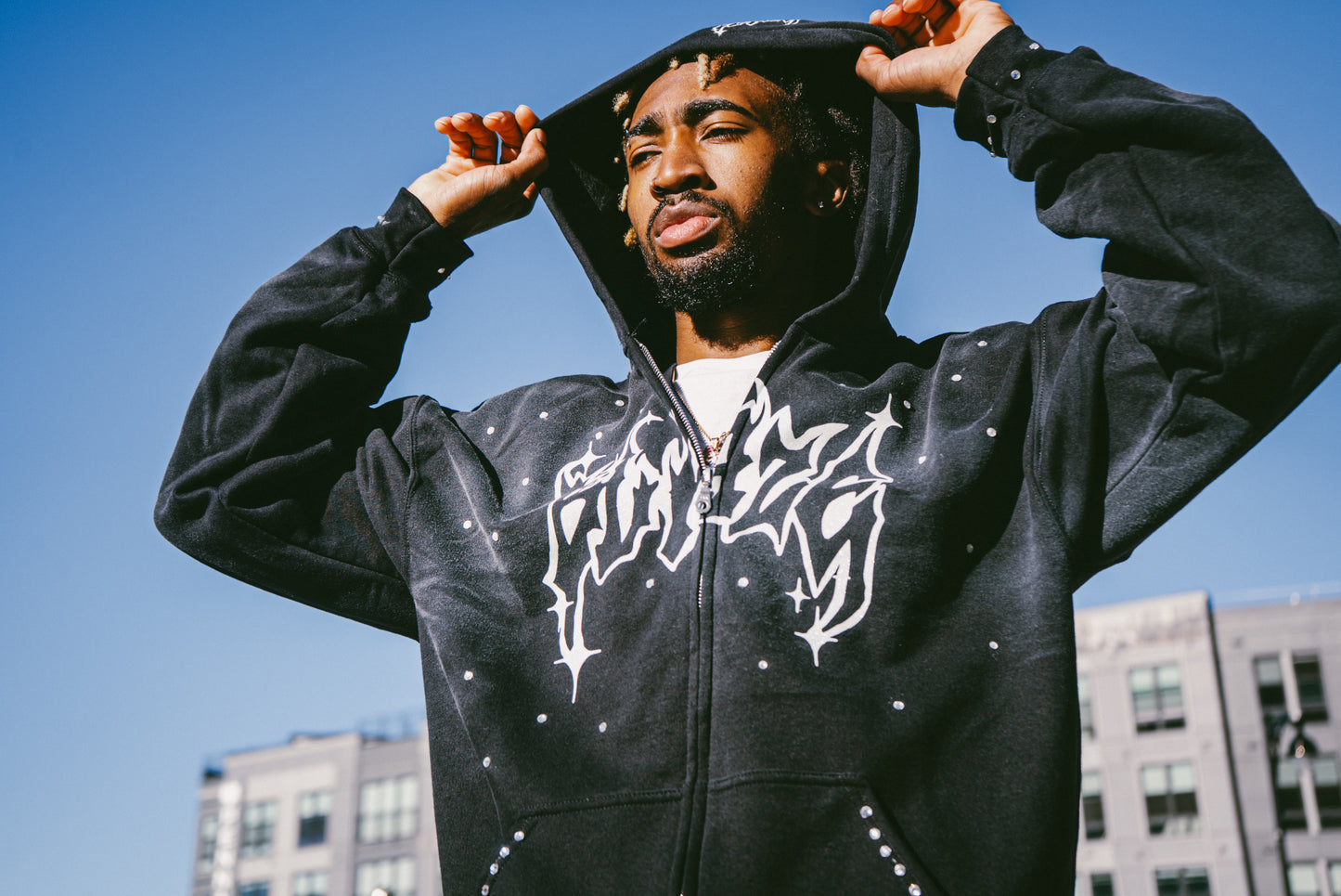 Blaze Spray Hoodie Rhinestone