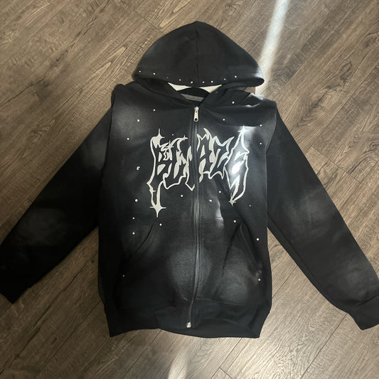 Blaze Spray Hoodie Rhinestone